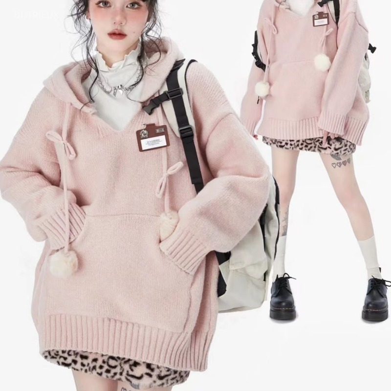 Winter Clothing Drawing - Hazırlık okulu tarzı Y2K kazaklar kapüşonlu