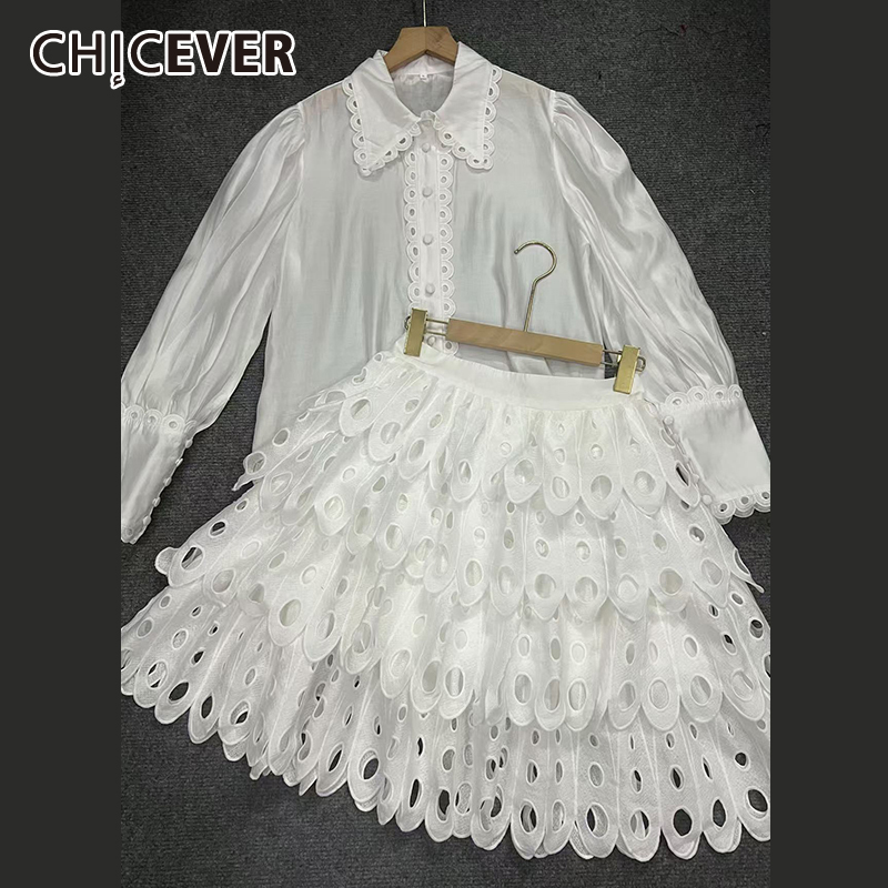 Winter Clothing Line - CHICEVER katı oymak etek takım elbise