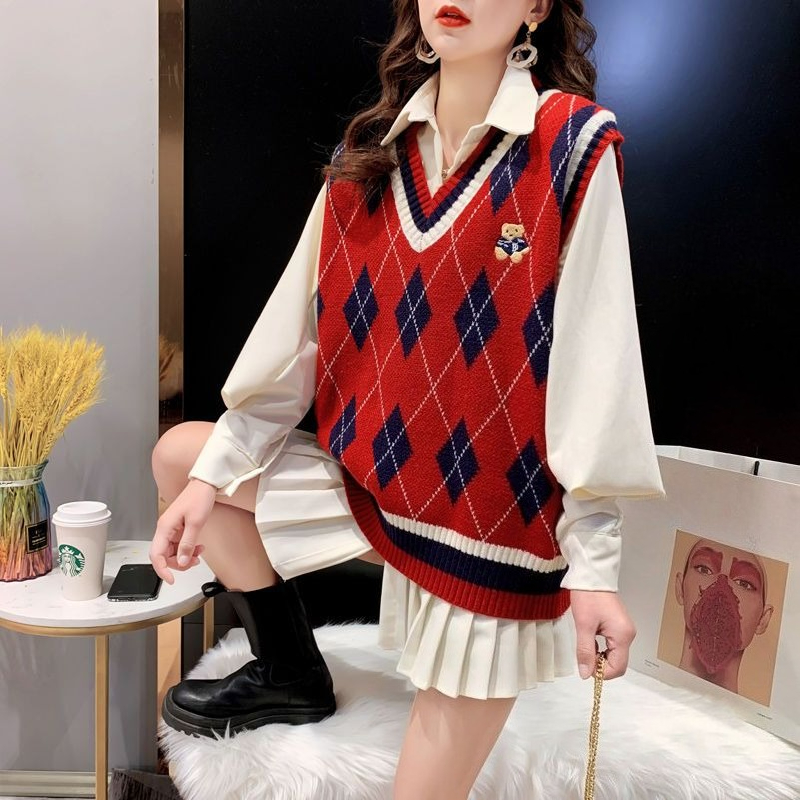 Kadınlar için Kırmızı Örgü Yel - Winter Clothing Trends incelemesi ve fiyatı