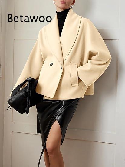 Kadınlar için Kruvaze Yaka Det - Wool Blend Coat incelemesi ve fiyatı